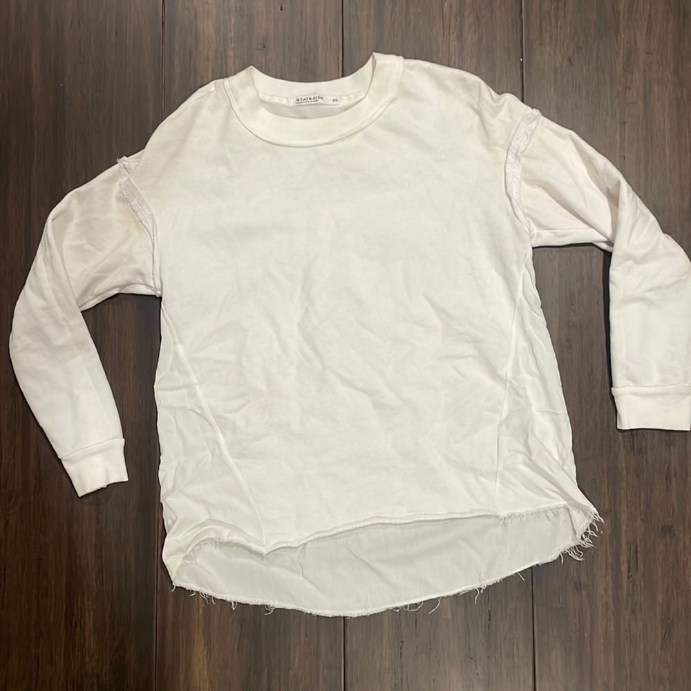 State side white pull over with rayon back